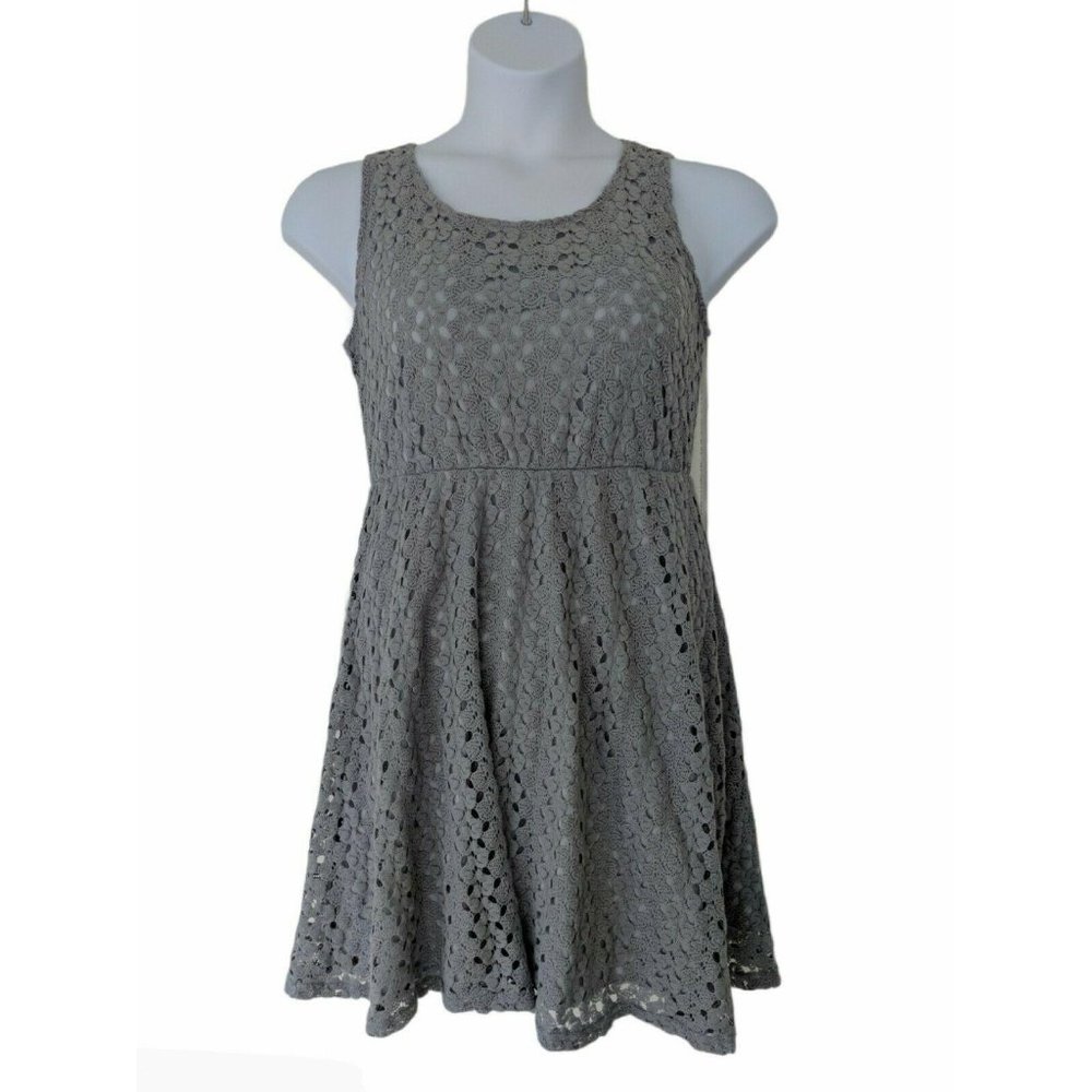 Siren Lily Gray Lace Dress Size L